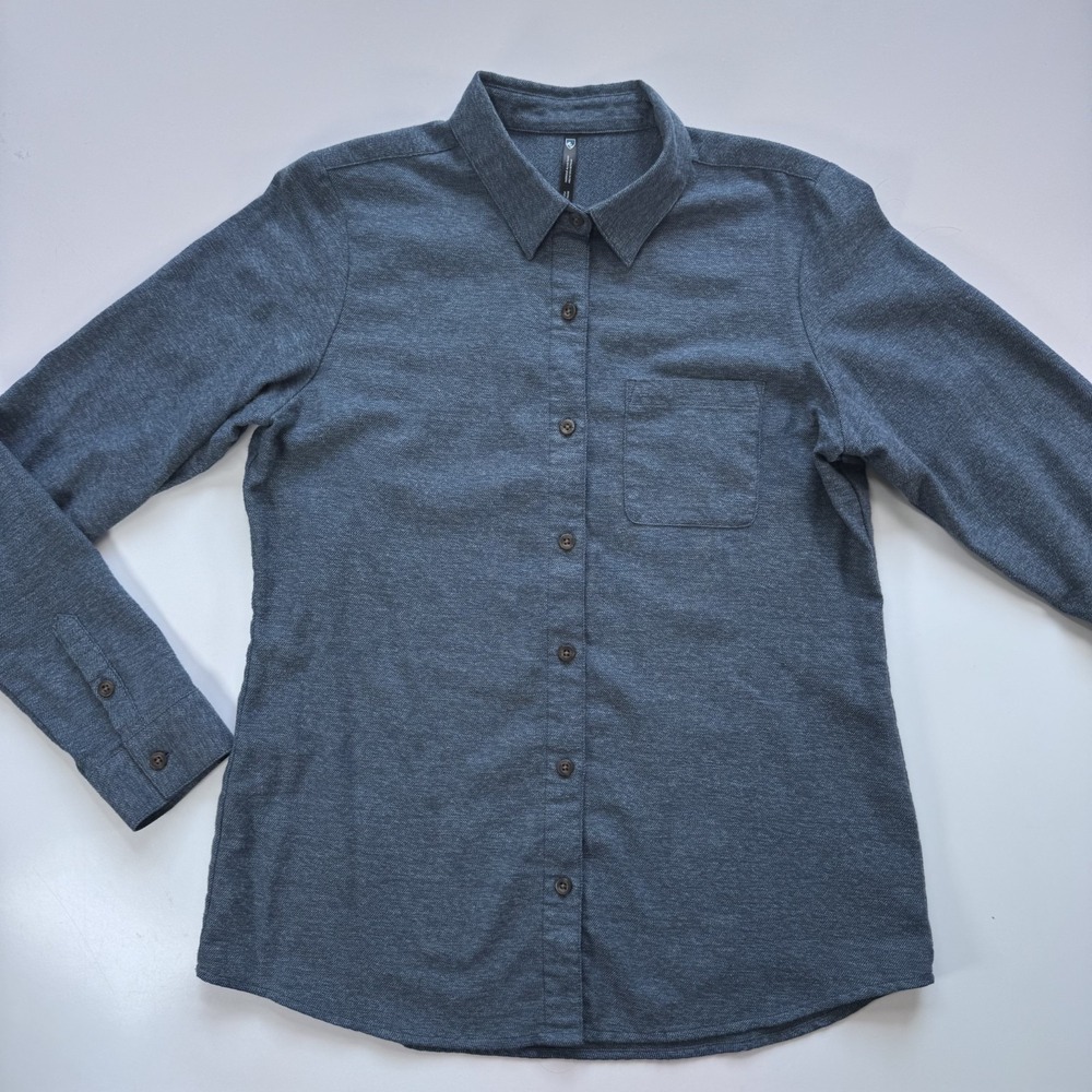 KUHL Whisper Flannel Womens Small Metal Blue 8577‎
